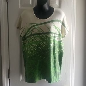 Akris women's top green and beige